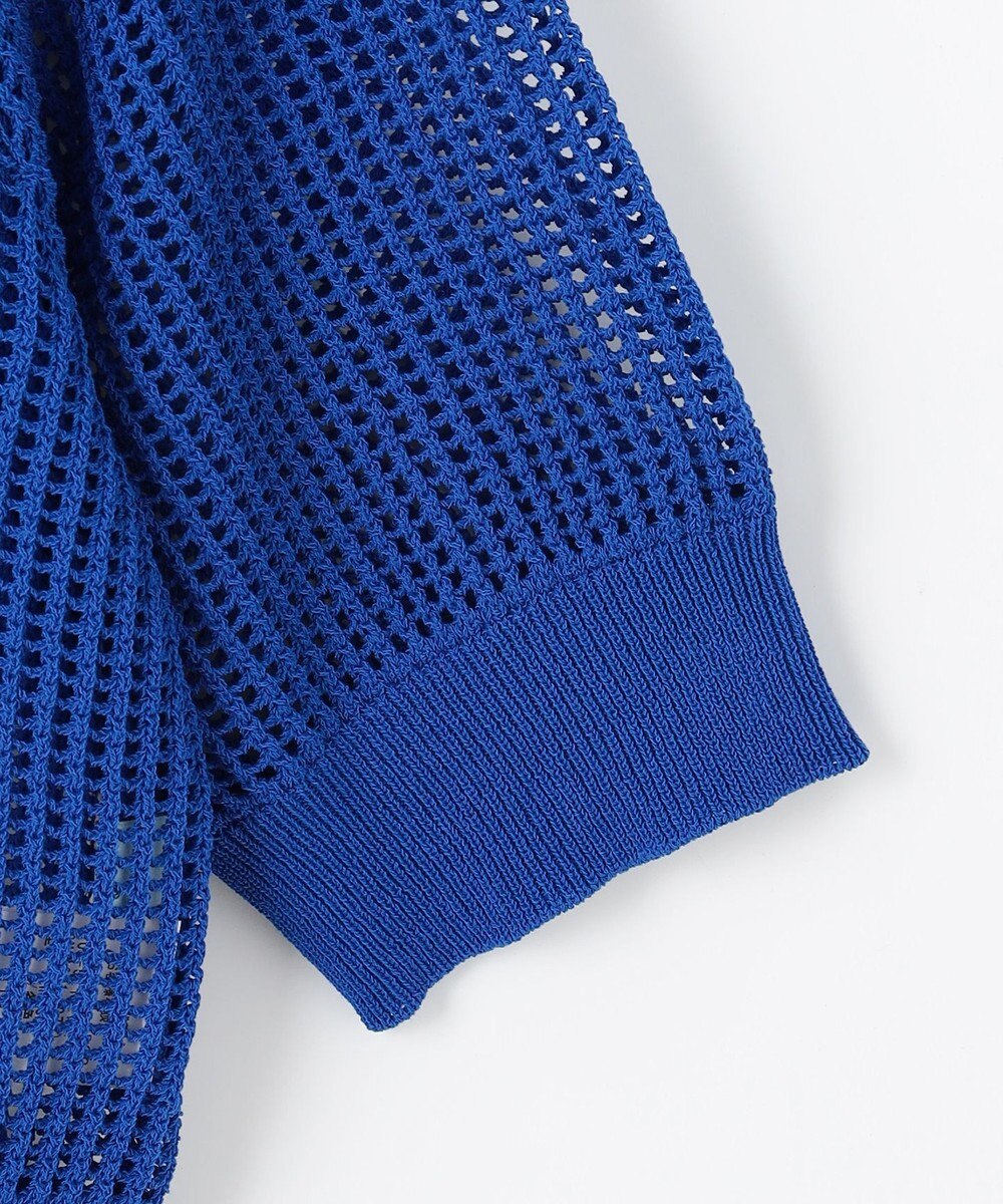 組曲 【前後着用可】メッシュ5分袖ニット カーディガン 