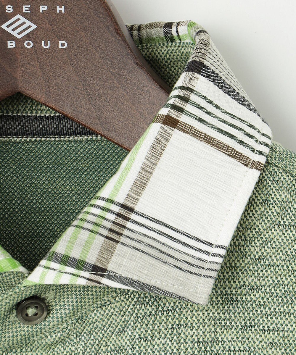 JOSEPH ABBOUD 【吸水速乾】リネンハニカム ポロシャツ 