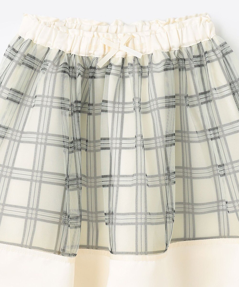 組曲 KIDS 【110-140㎝】ノエルチェック チュールスカート 