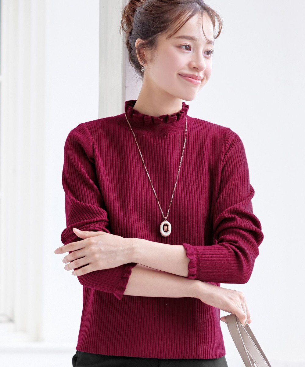 Tiaclasse 【安田美沙子さん着用・選べる2type・洗える】 フリルニットトップス 