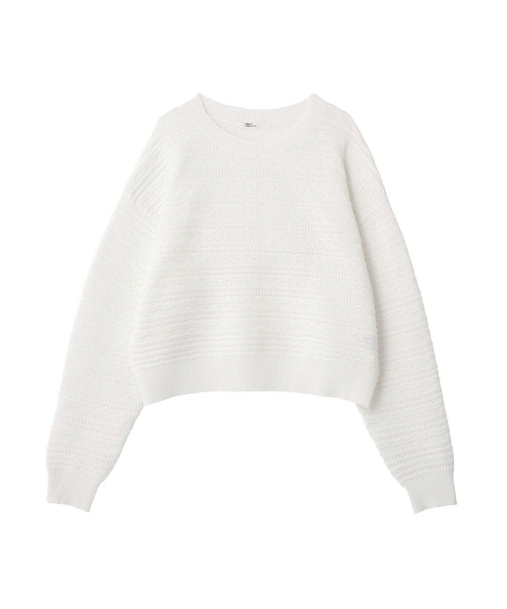 CRAFT STANDARD BOUTIQUE レースボーダーニットプルオーバー 