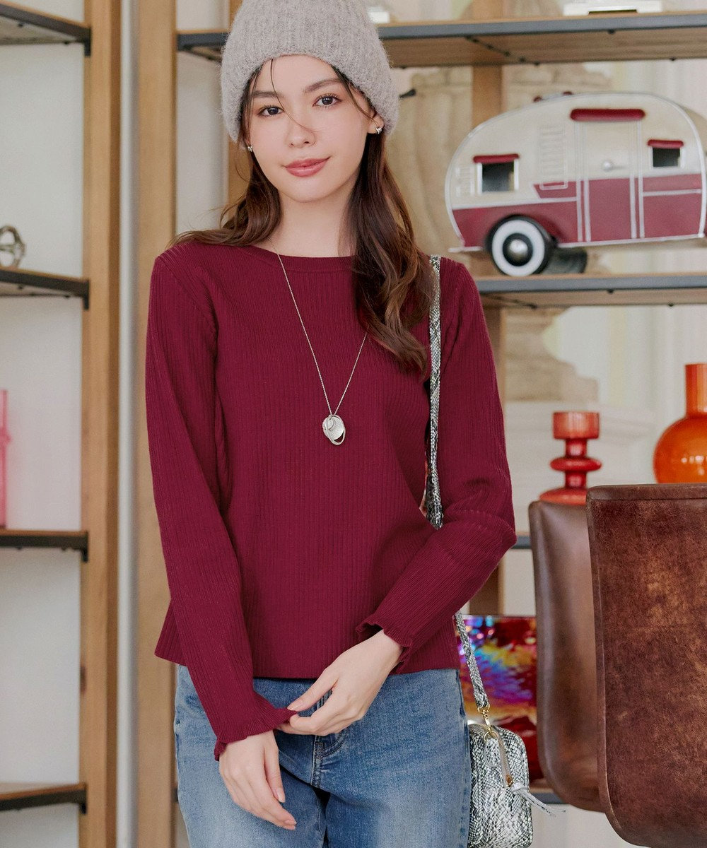 Tiaclasse 【安田美沙子さん着用・選べる2type・洗える】 フリルニットトップス 