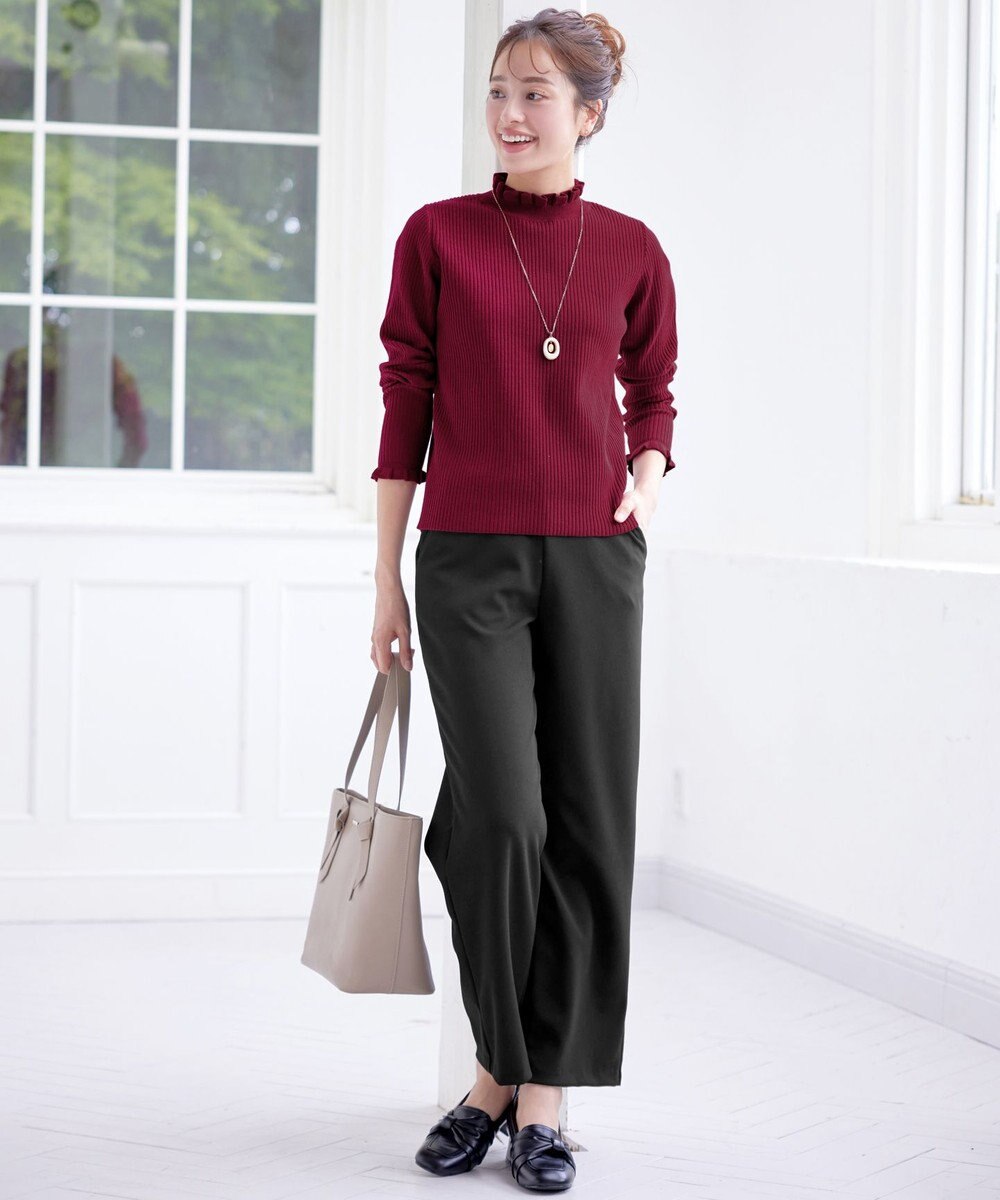 Tiaclasse 【安田美沙子さん着用・選べる2type・洗える】 フリルニットトップス 