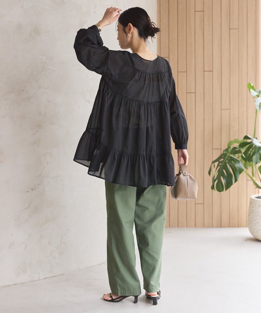 AMERICAN HOLIC シアーティアードロングブラウス 