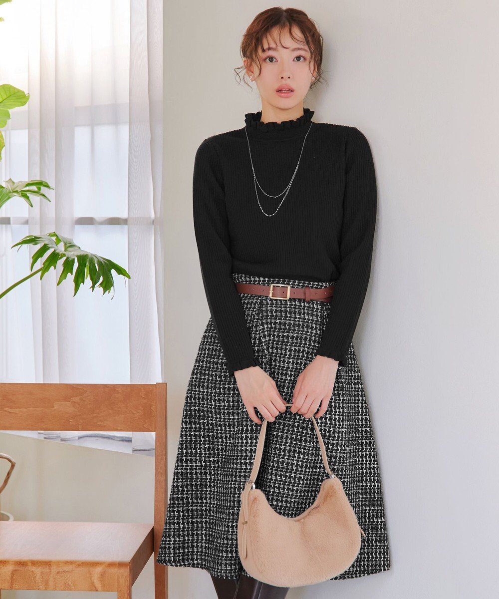 Tiaclasse 【安田美沙子さん着用・選べる2type・洗える】 フリルニットトップス 