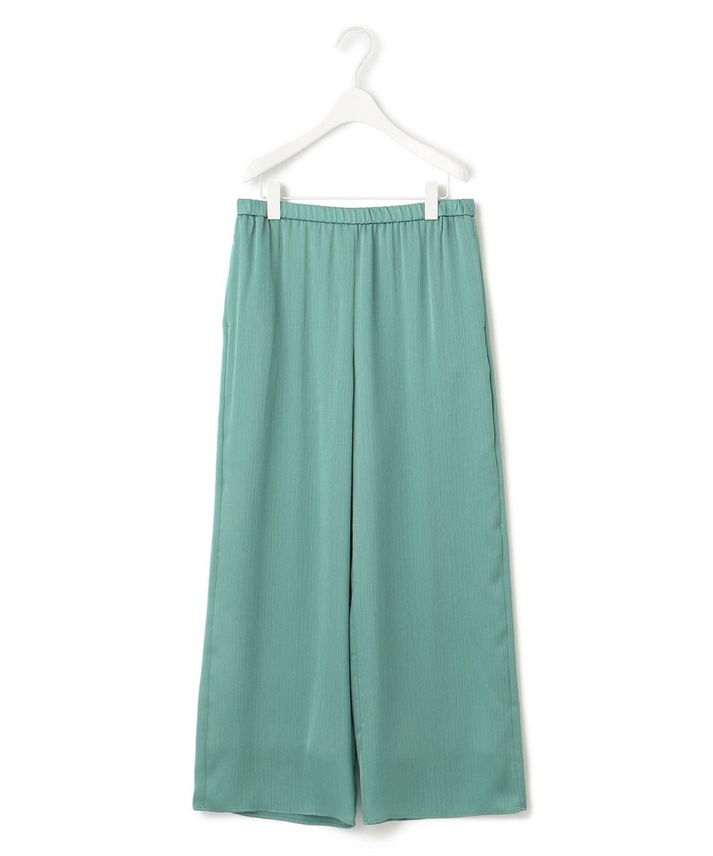 ICB 【接触冷感・洗える】サテンヨウリュウ ワイドストレートパンツ 