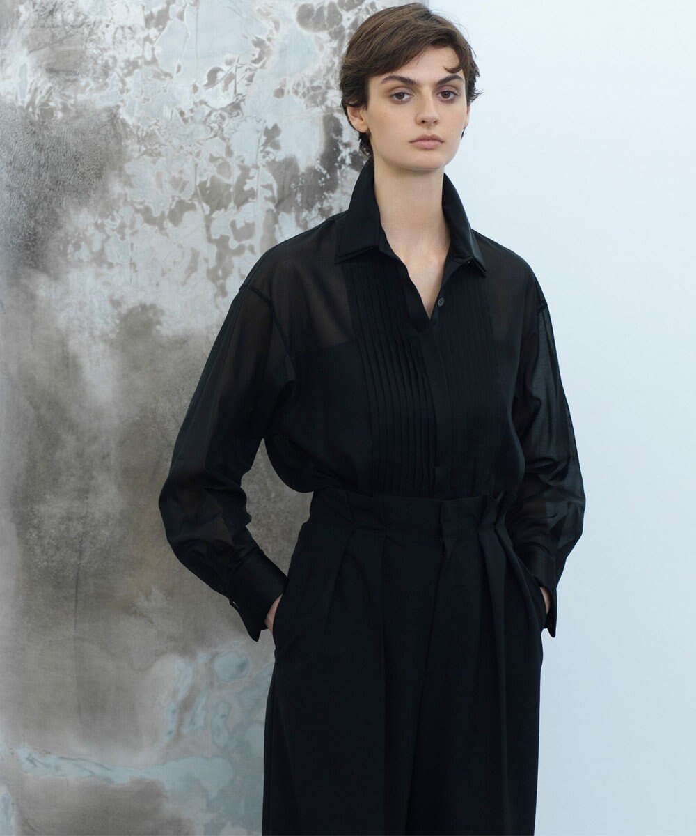 23区 L 【エステータ】コットンオーガンジー ドレスシャツ 