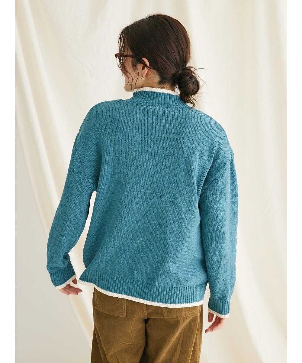 CRAFT STANDARD BOUTIQUE 洗えるモールニット配色プルオーバー 