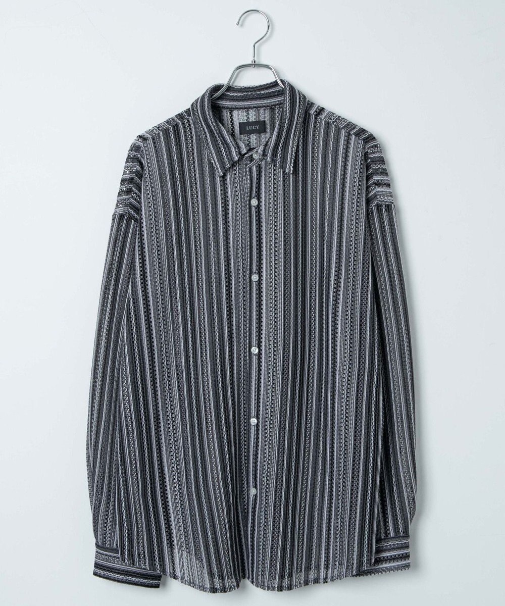 WEGO 【ユニセックス着用ITEM】ストライプメッシュBIGシャツ 