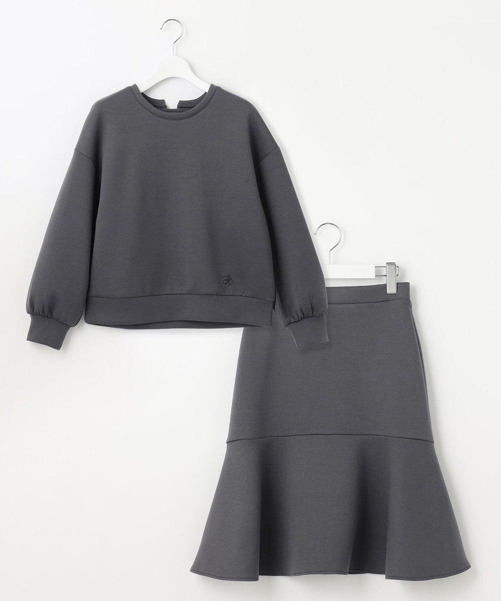 Feroux 【洗える・セットアイテム】バックリボンダンボール セットアップ 