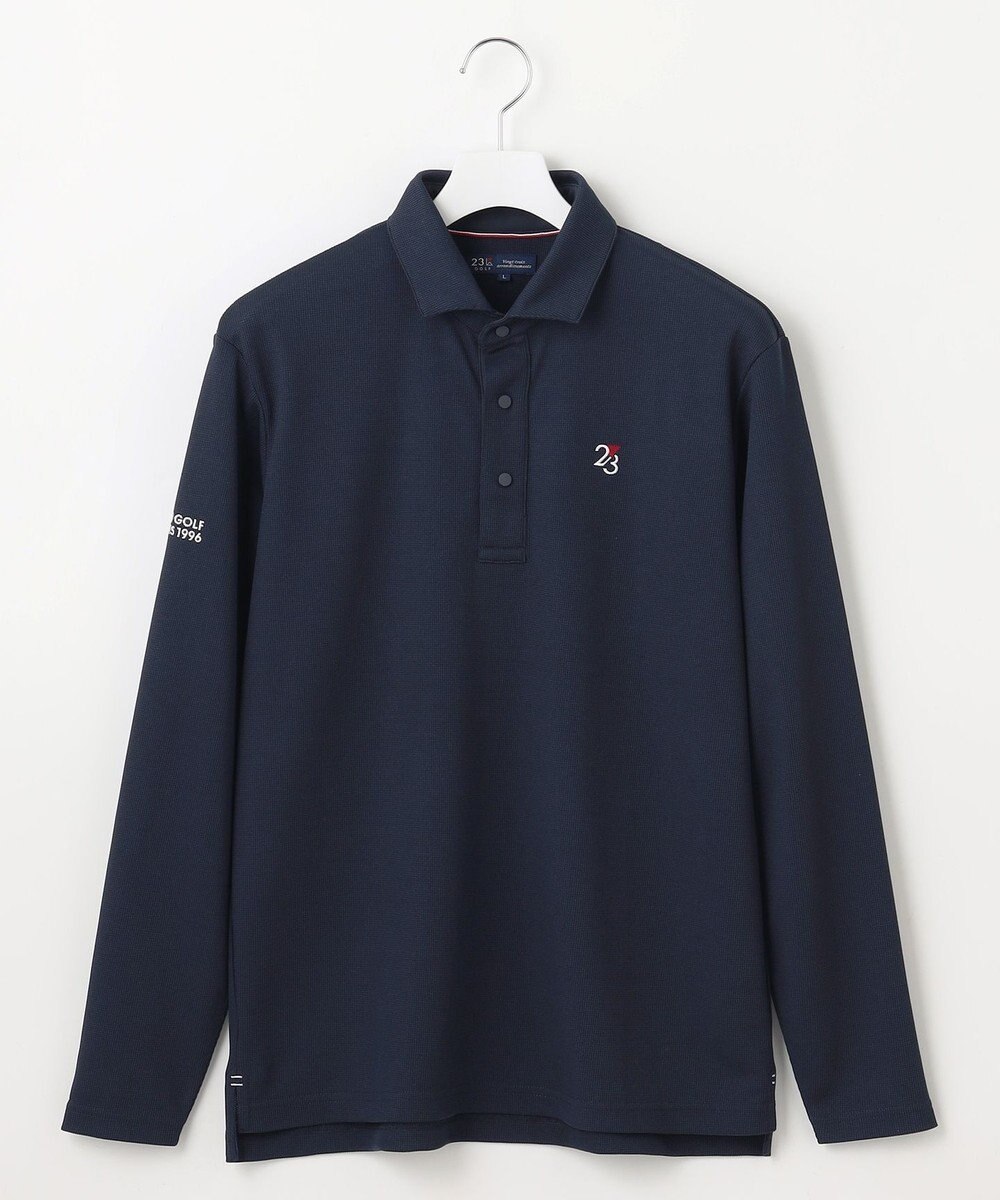 23区GOLF 【MEN】ミニワッフル長袖ポロ 