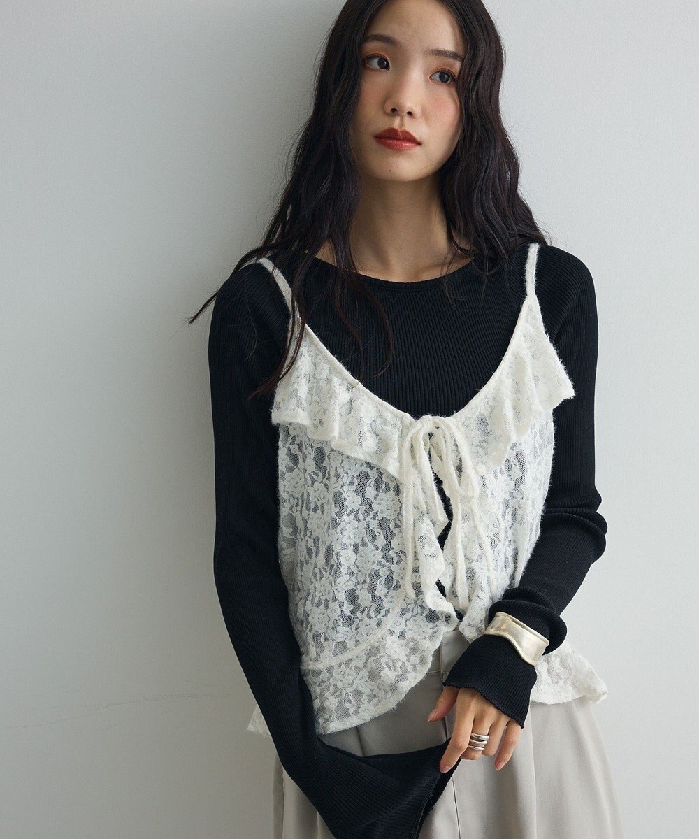 Green Parks レースフリルキャミビスチェ 