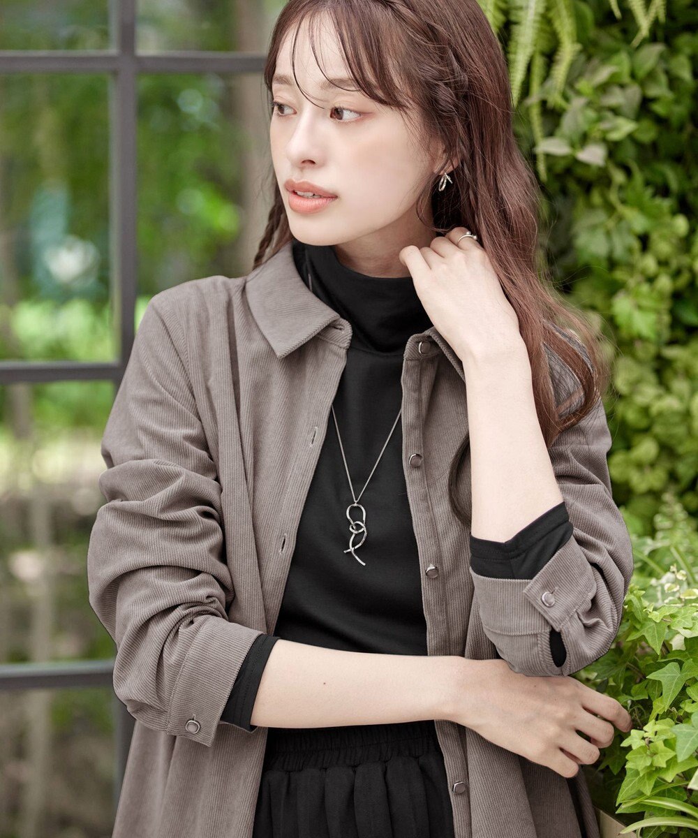 Tiaclasse L 【洗える】コーデュロイシャツチュニックブラウス 