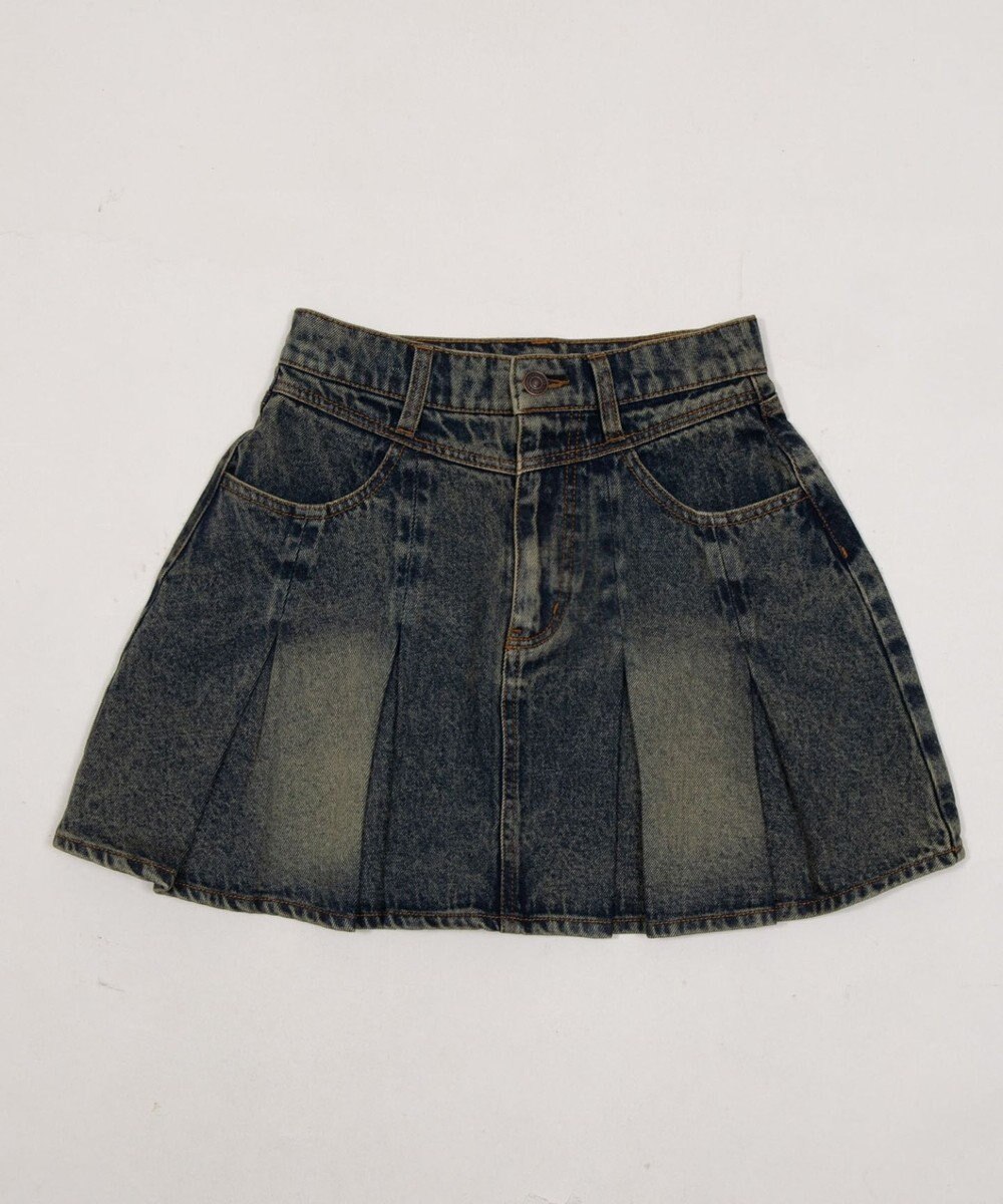 WEGO デニムプリーツミニスカート 