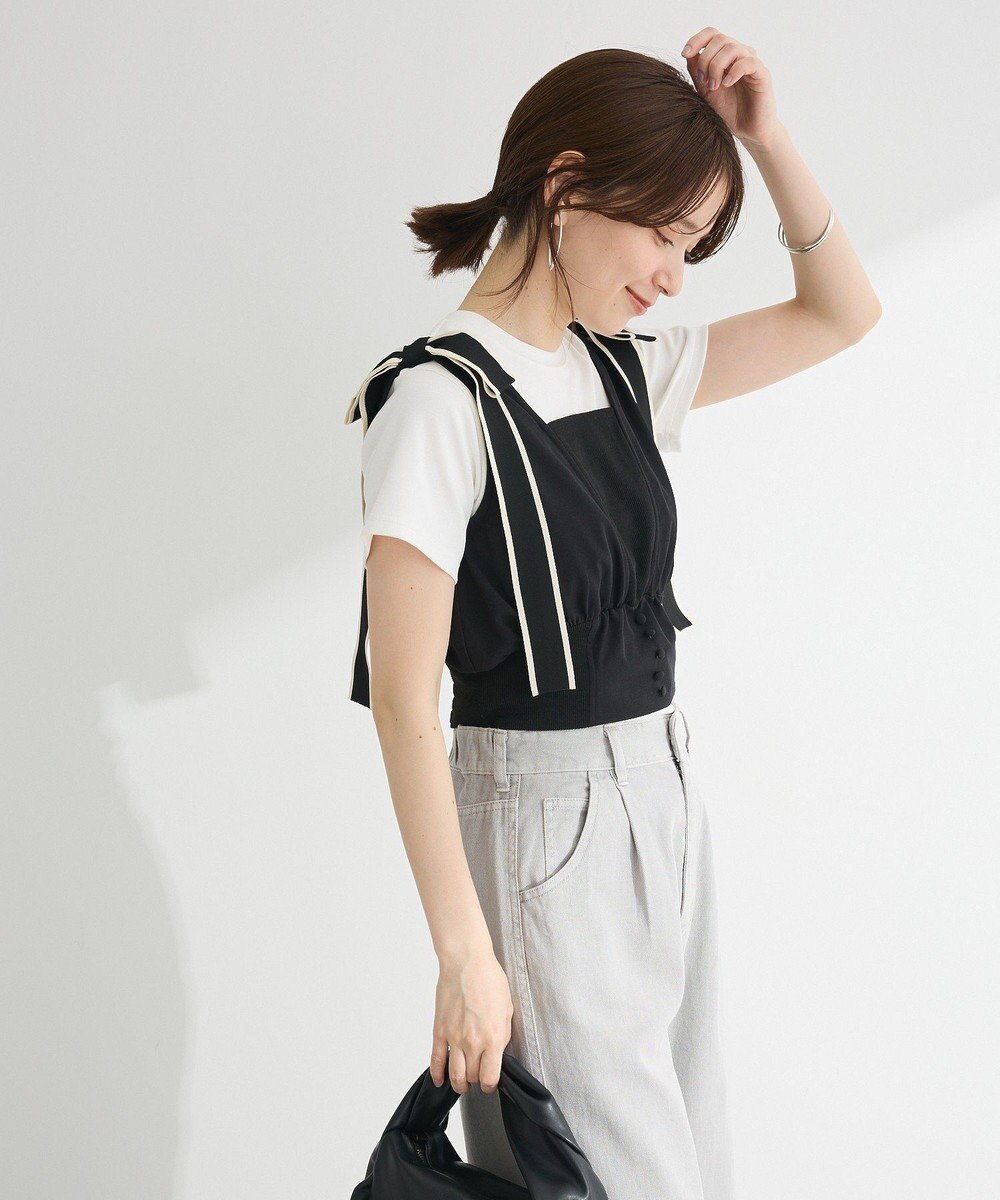 Green Parks ・ｓｗｉｎｇ　ｂｙ　ショルダーリボンノースリーブ 