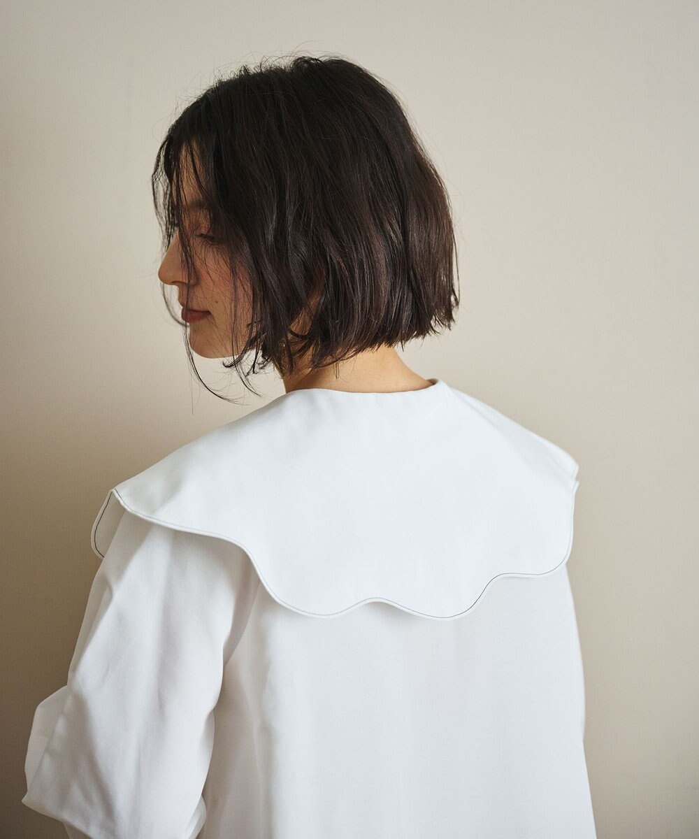 #Newans 【洗濯機可能/シワになりにくい】〈小柄さんにお勧め〉ウェービーカラーブラウス 