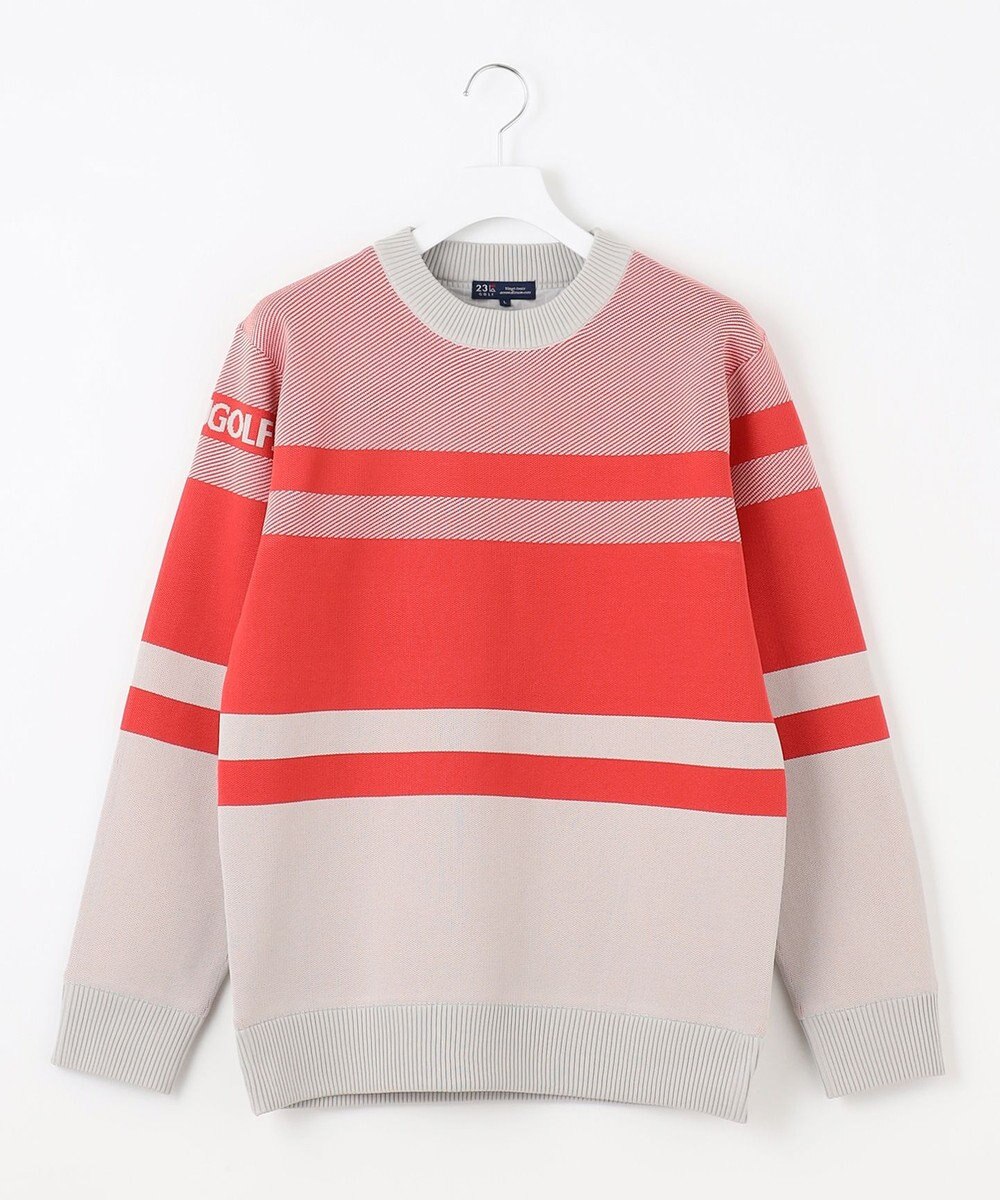 23区GOLF 【MEN】【洗える】カラーブロック 裏付き ニット 