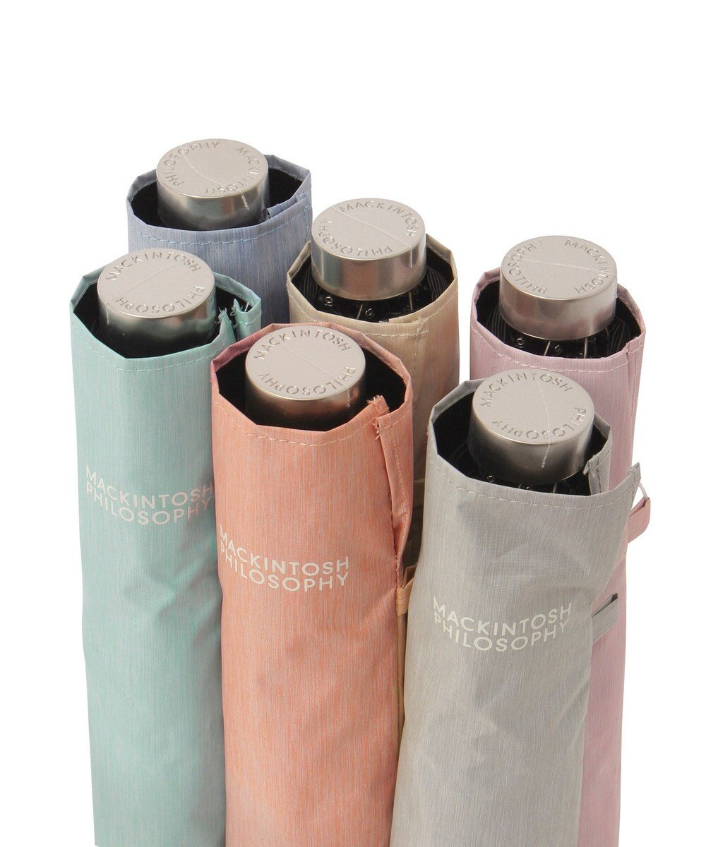 MOONBAT 【 遮光率100％/遮熱/UV/軽量】MACKINTOSH PHILOSOPHY(マッキントッシュフィロソフィー)晴雨兼用日傘 無地 シャンブレーBarbrella バーブレラ 折りたたみ傘 フワクール生地使用 