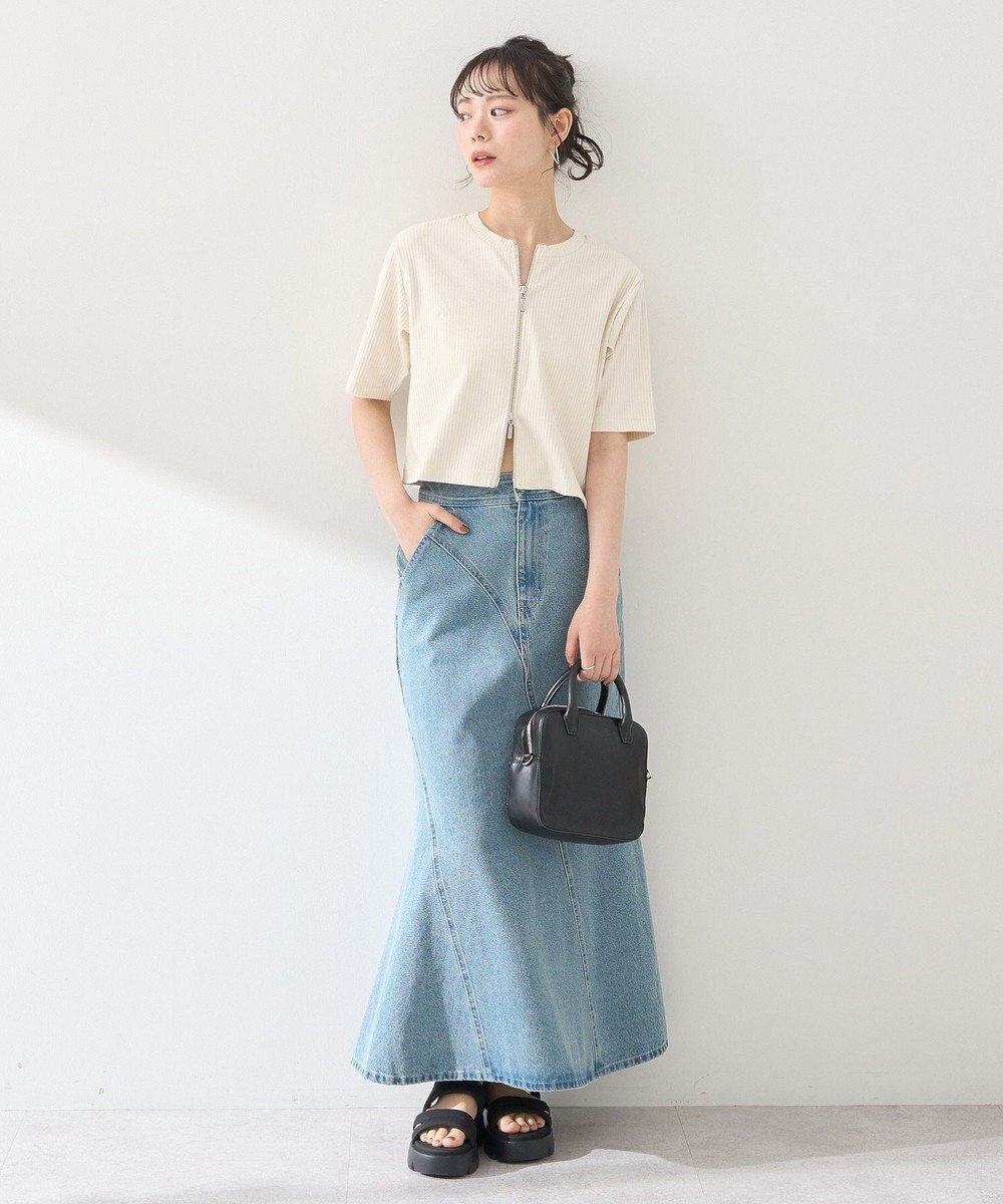 earth music&ecology カットリブＷジップカーディガン 