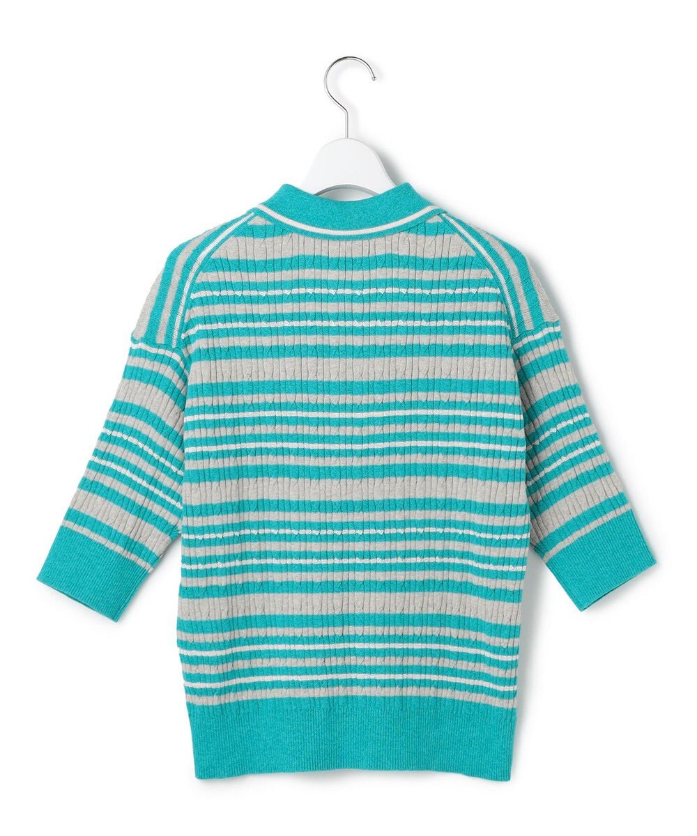 J.PRESS YORK STREET 【WOMEN】コットンボーダー ニットポロシャツ 