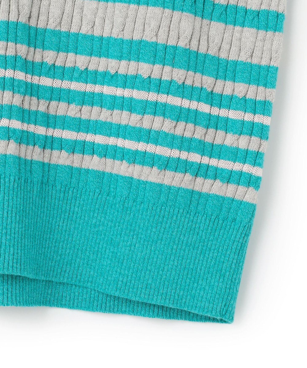 J.PRESS YORK STREET 【WOMEN】コットンボーダー ニットポロシャツ 