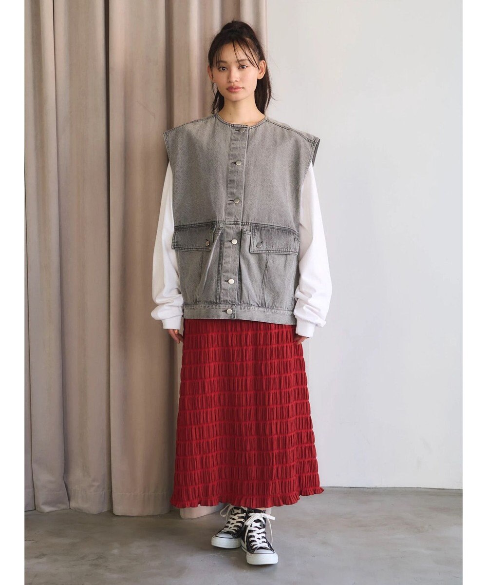 Green Parks ・ＥＬＥＮＣＡＲＥ　ＤＵＥ　ノーカラーデニムベスト 