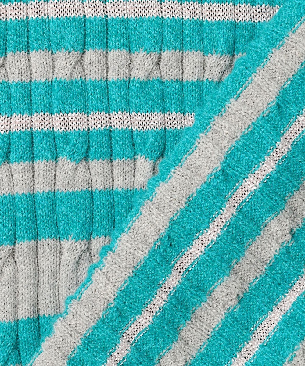 J.PRESS YORK STREET 【WOMEN】コットンボーダー ニットポロシャツ 