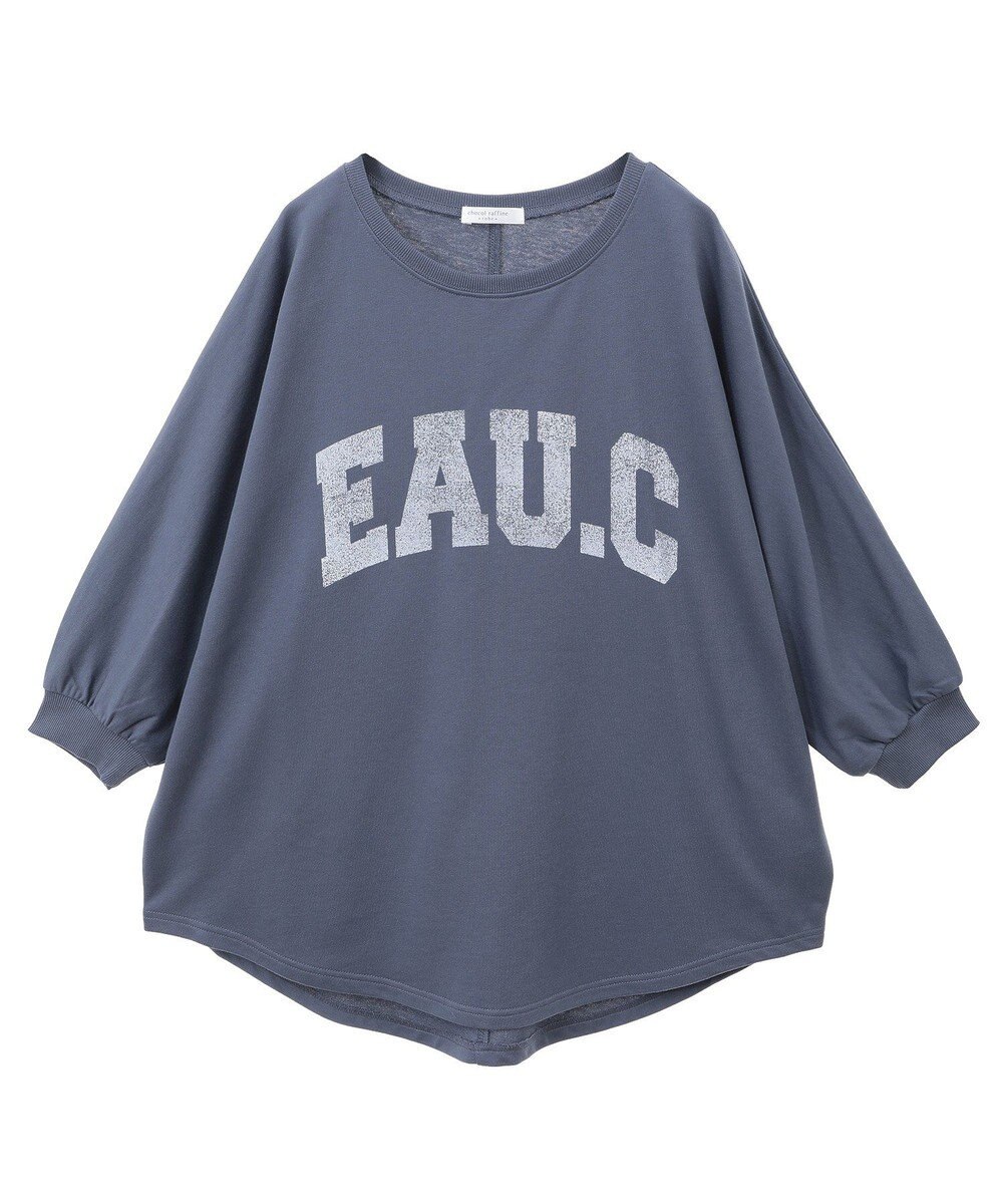 Green Parks ７分袖ミニ裏毛ドルマンロゴプルオーバー 