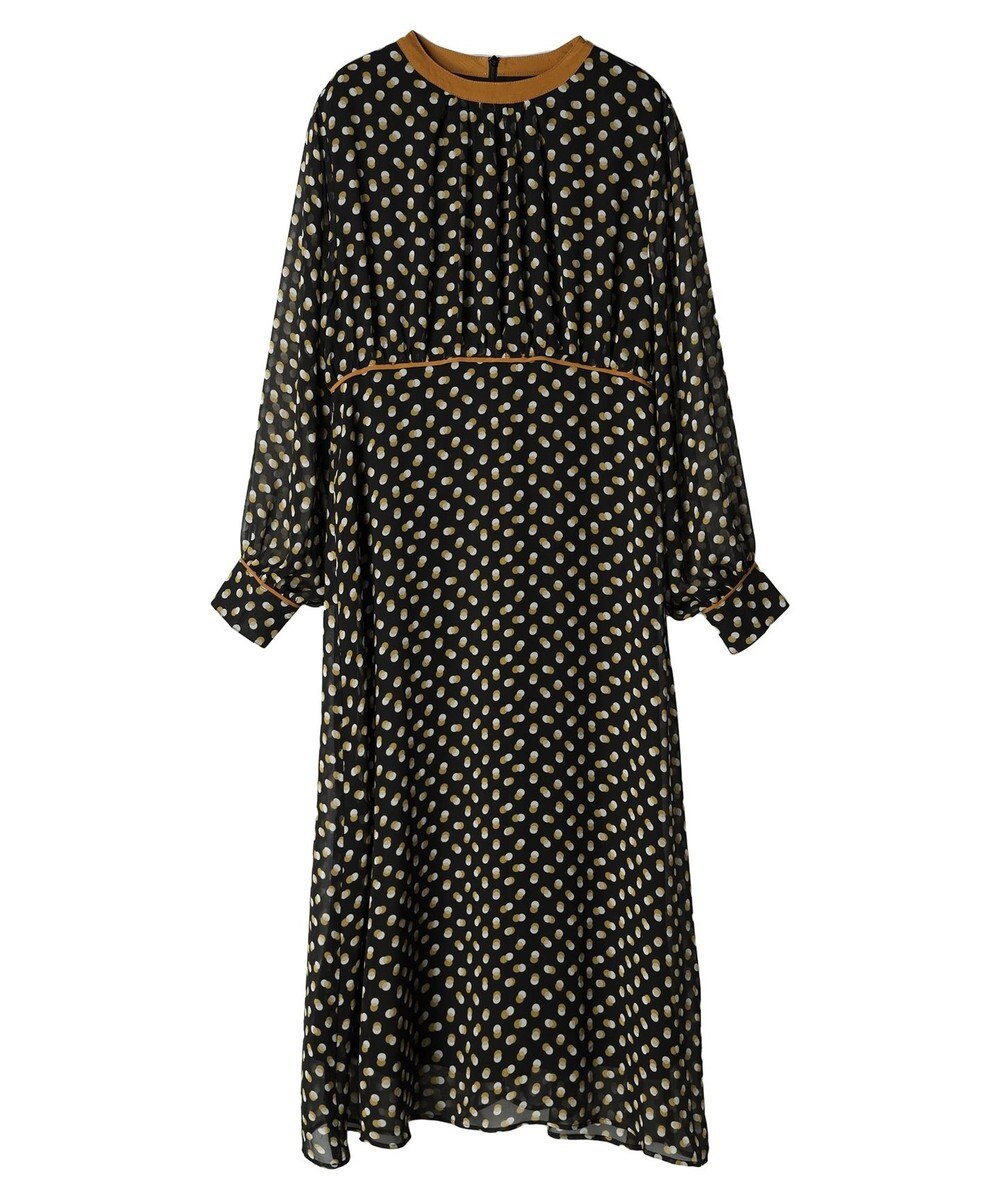 Green Parks armonia．ドットプリントパイピングワンピース 