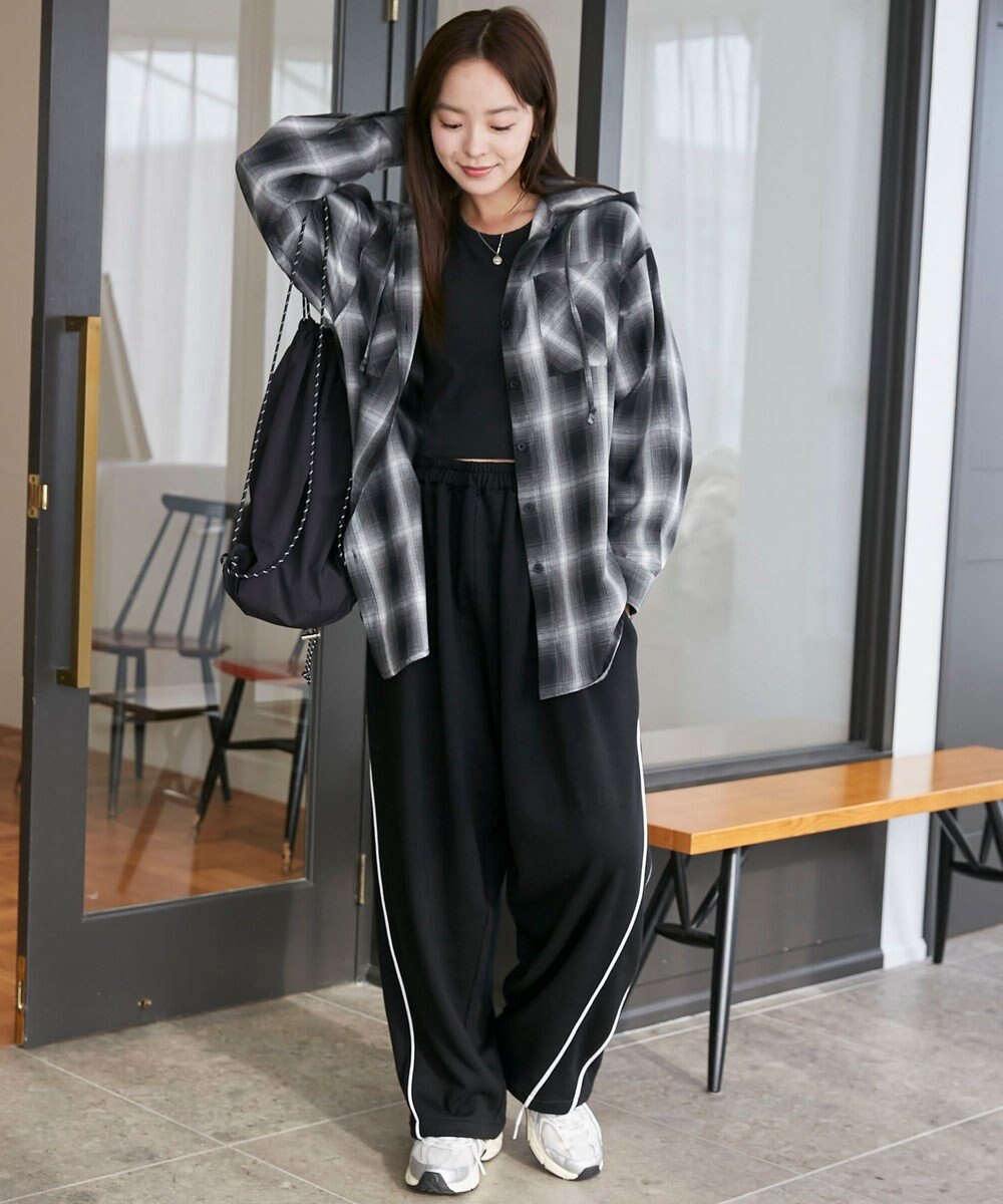 WEGO フードチェックBIGシャツ 