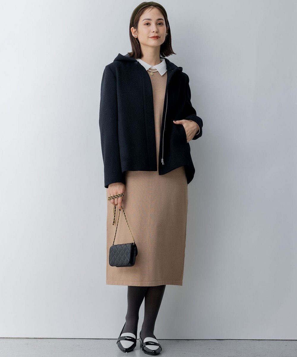 組曲 2WAYショートビーバー フーテッドコート 