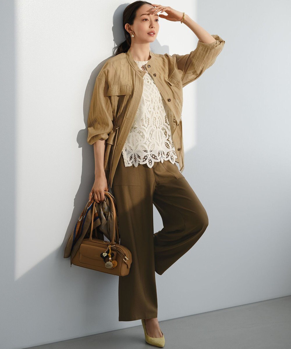 23区 S 【見上愛さん着用/CLASSY.・STORY掲載】ブライトカルゼ ワイド パンツ 