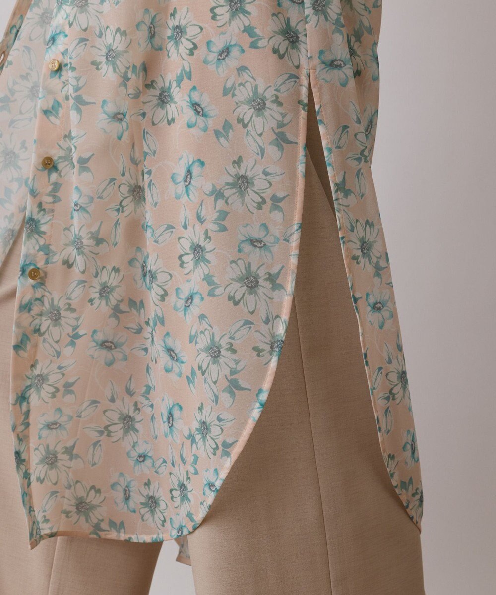 GRACE CONTINENTAL フラワーロングシャツ 