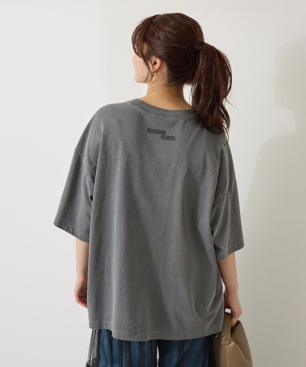 AMERICAN HOLIC 【WEB限定】ピグメント5分袖ロゴプルオーバー 