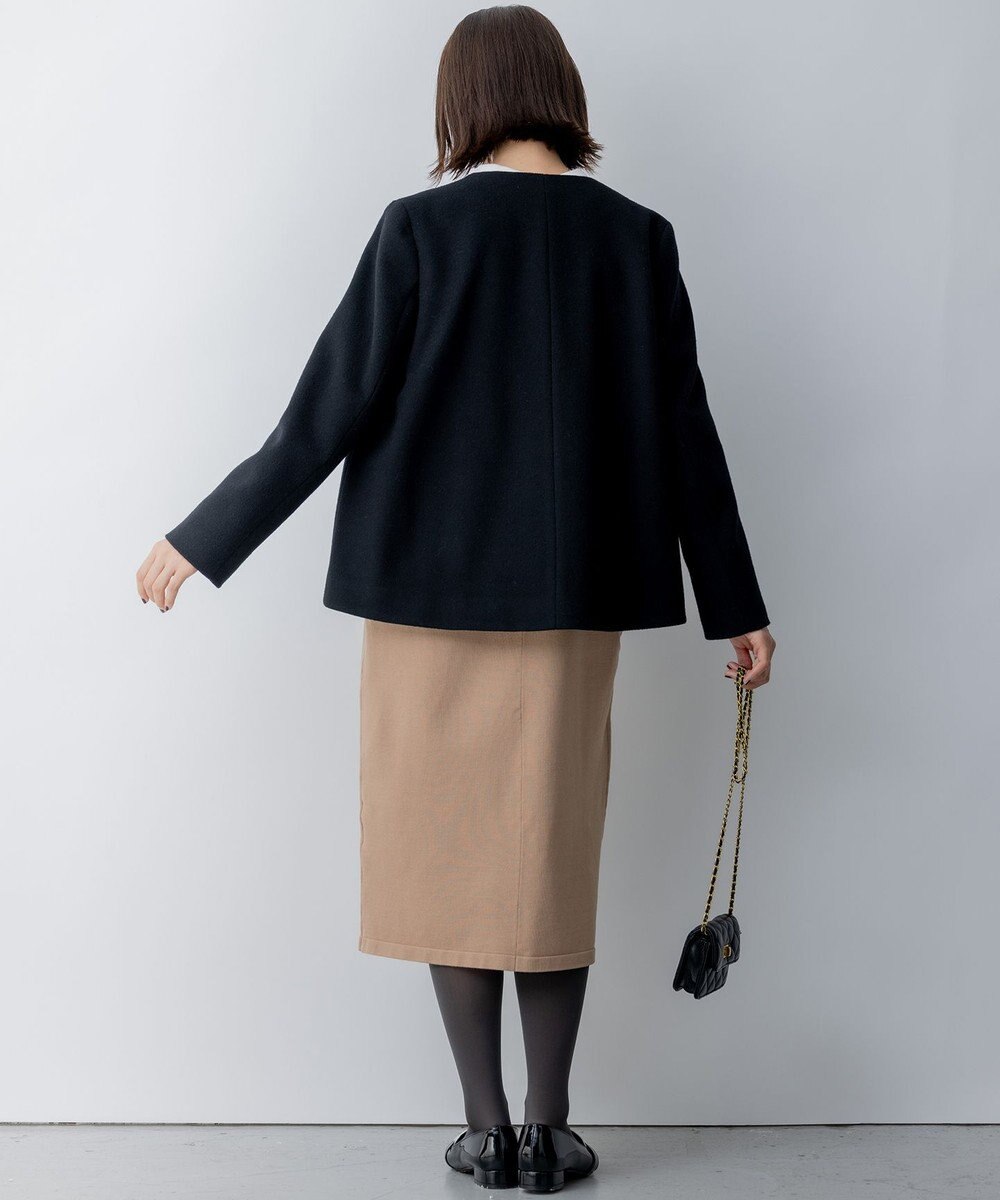 組曲 2WAYショートビーバー フーテッドコート 