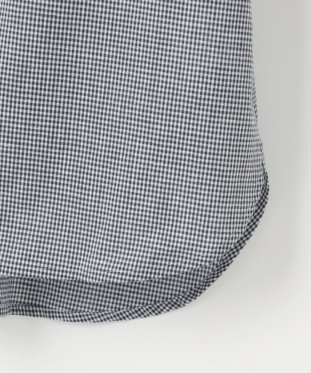 J.PRESS LADIES 【洗える】リネンminiチェック バンドカラー プルオーバー ブラウス 