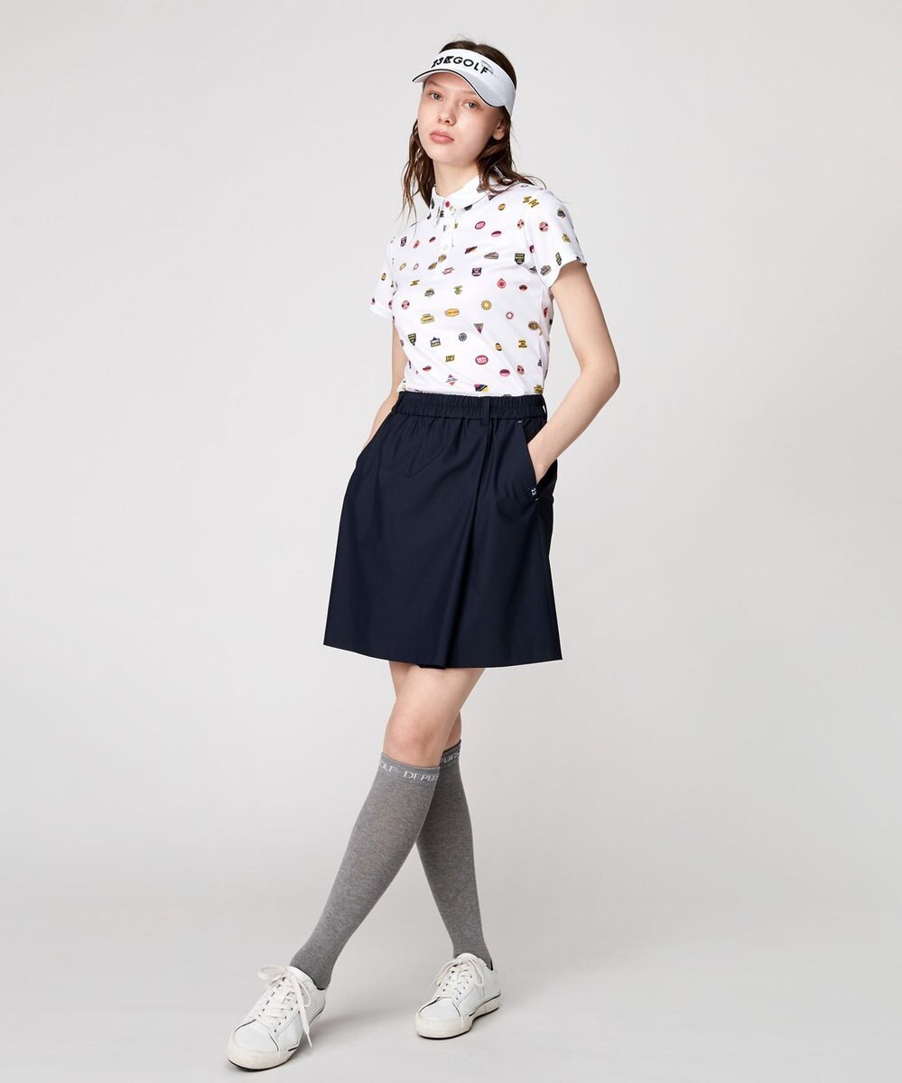23区GOLF 【WOMEN】【UVケア/吸水速乾】マルチステッカープリント ポロシャツ 
