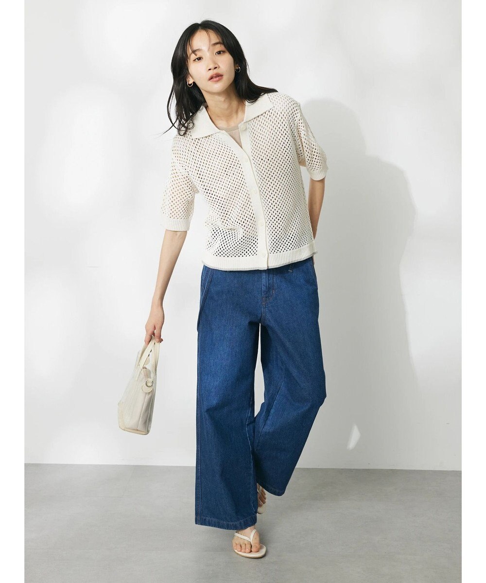 CRAFT STANDARD BOUTIQUE 配色メッシュニットカーディガン 