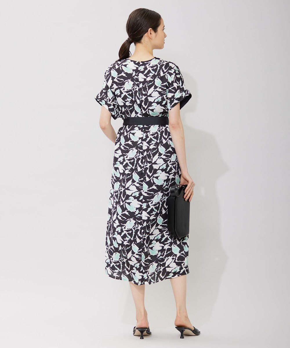 ICB 【洗える】 ウォーターフラワープリント ワンピース 