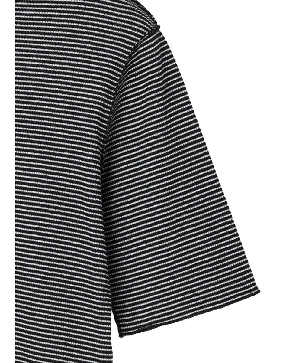 Green Parks メローリブ５分袖ボーダープルオーバー 