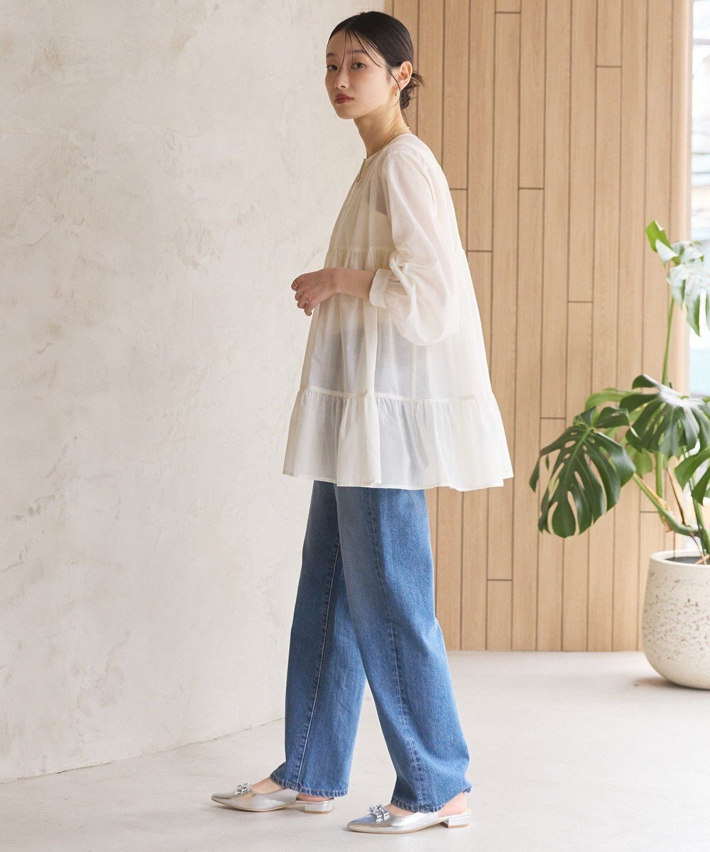 AMERICAN HOLIC シアーティアードロングブラウス 