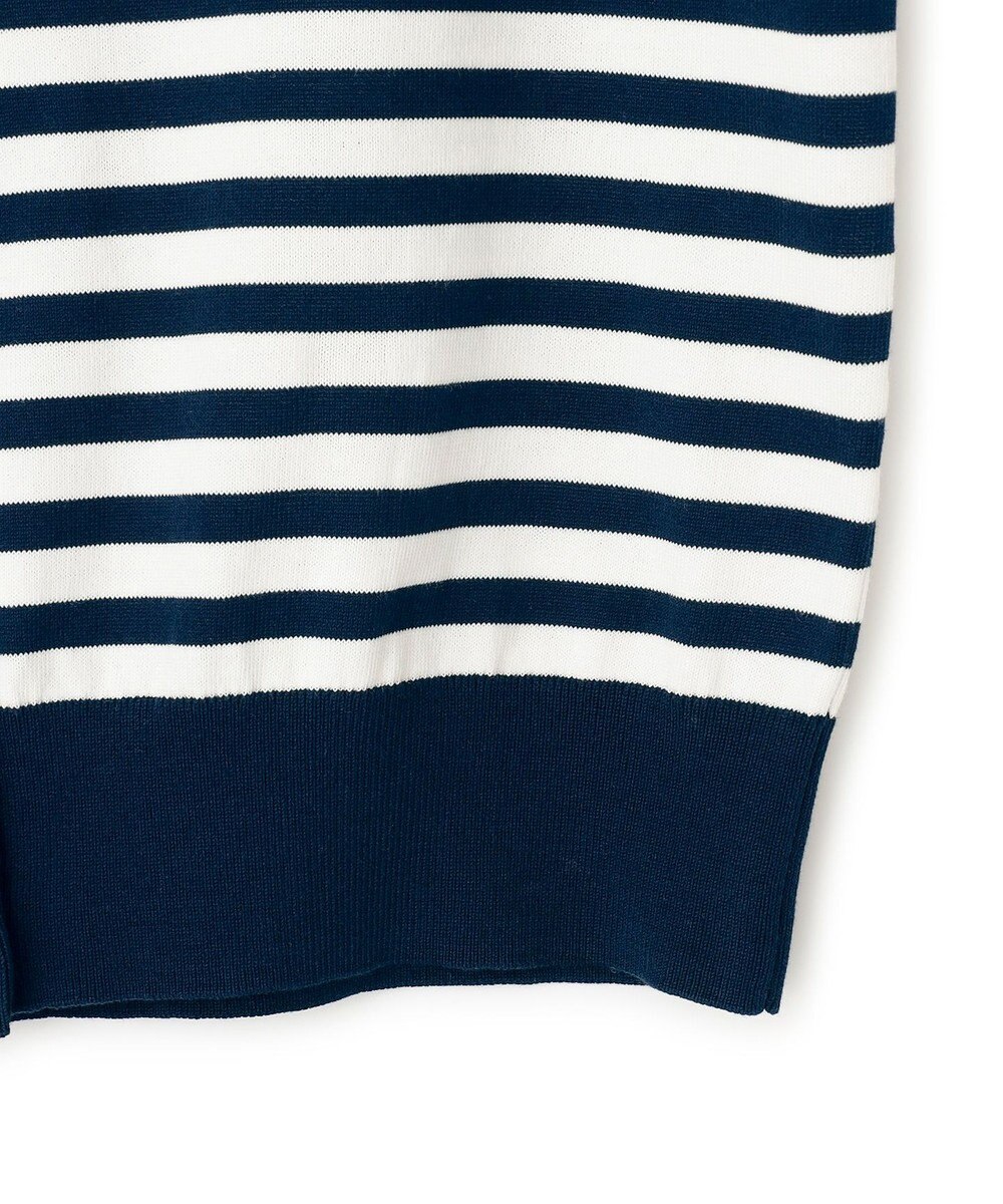 23区 【洗える】プレミアムビオコットン ボーダー カーディガン 