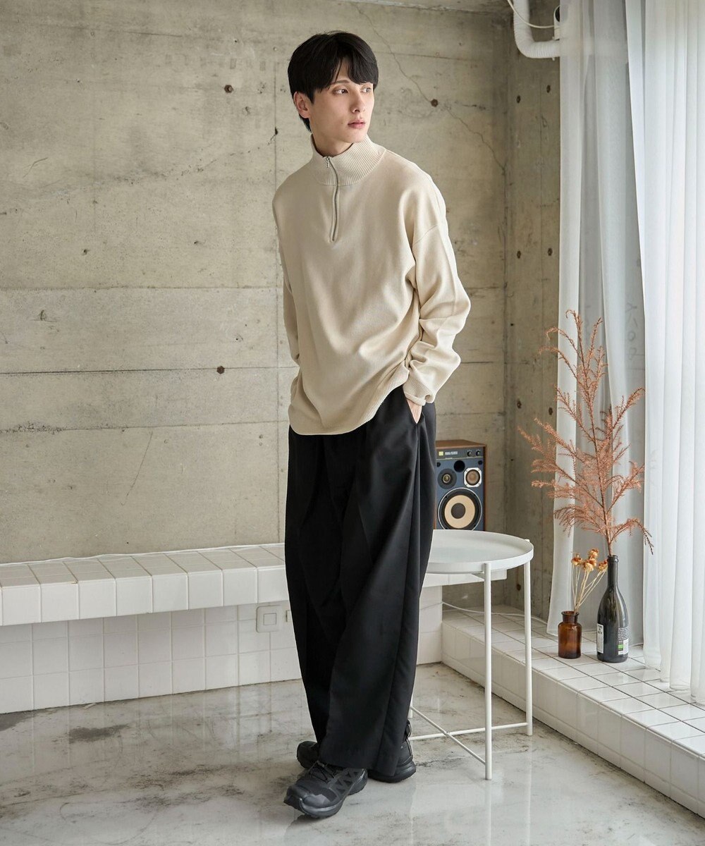 WEGO 【ユニセックス着用ITEM】ミラノリブハーフジッププルオーバー 