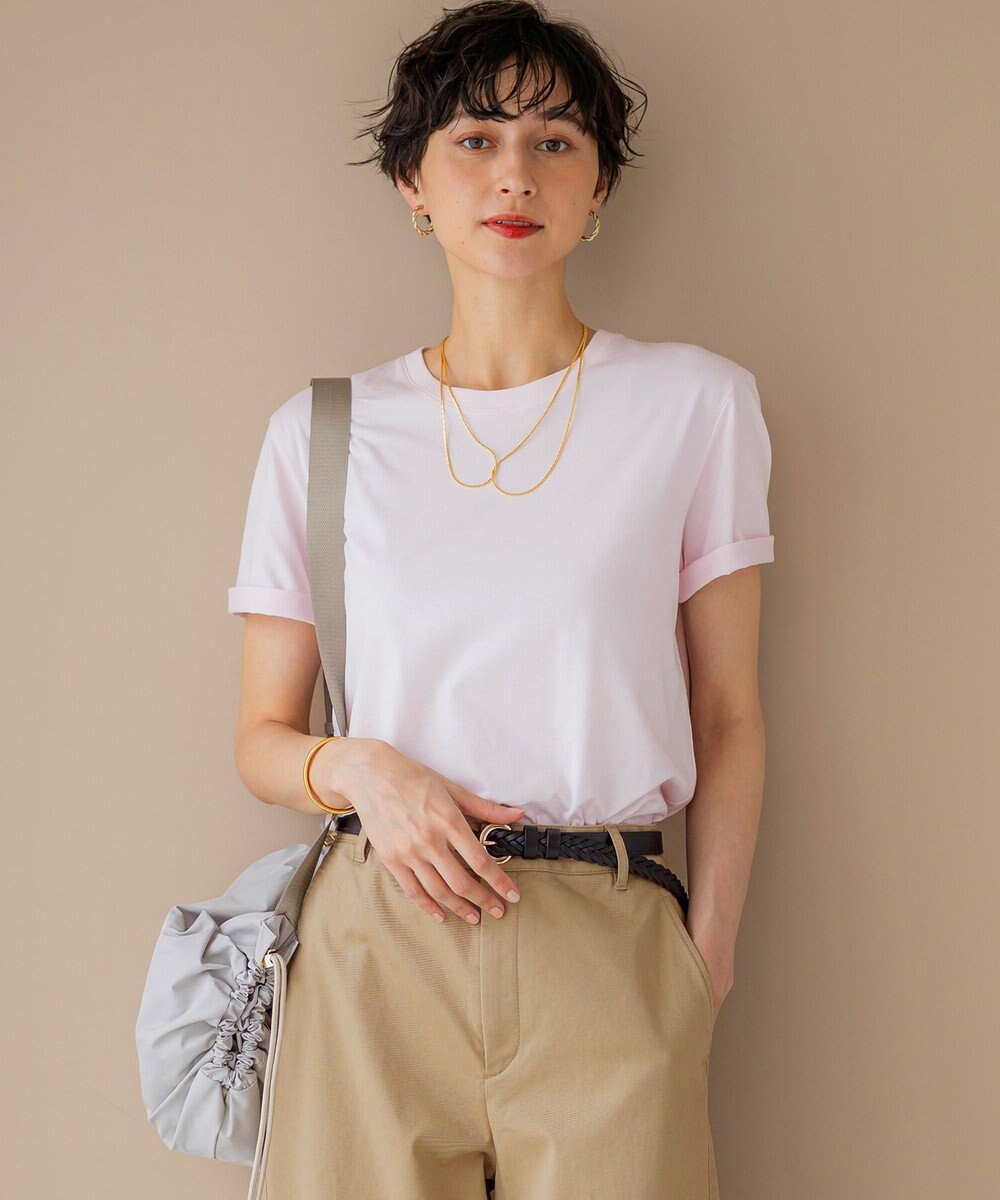 23区 L 【洗える】コンパクトヤーン スムース Tシャツ 