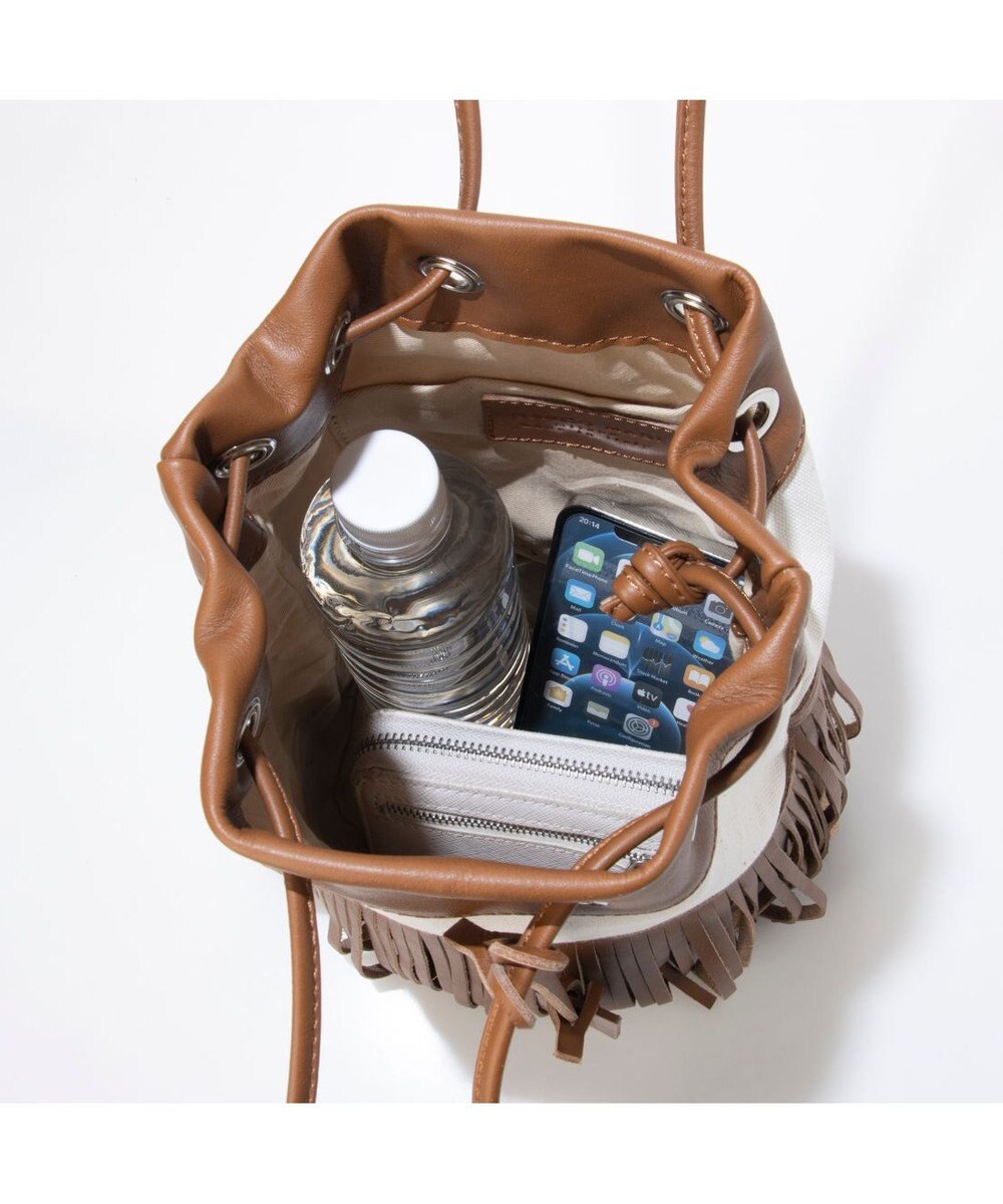 INTER-CHAUSSURES 【MARCO MASI】レザーフリンジ巾着バッグ 