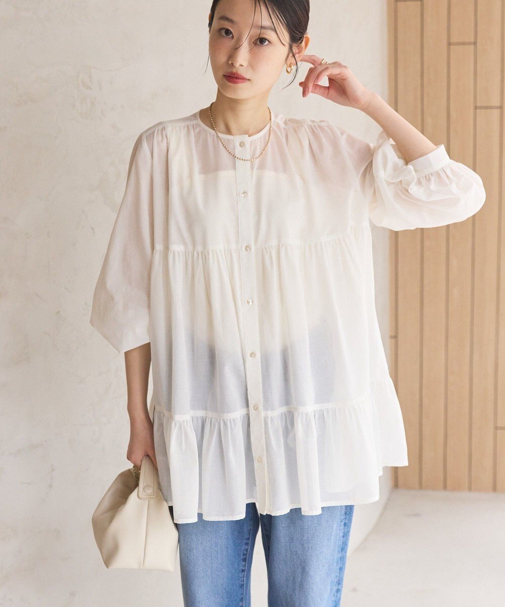 AMERICAN HOLIC シアーティアードロングブラウス 