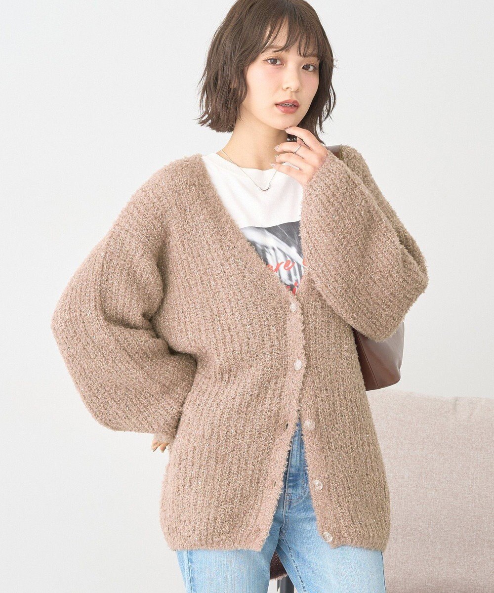 earth music&ecology スパンコールブークレカーディガン 