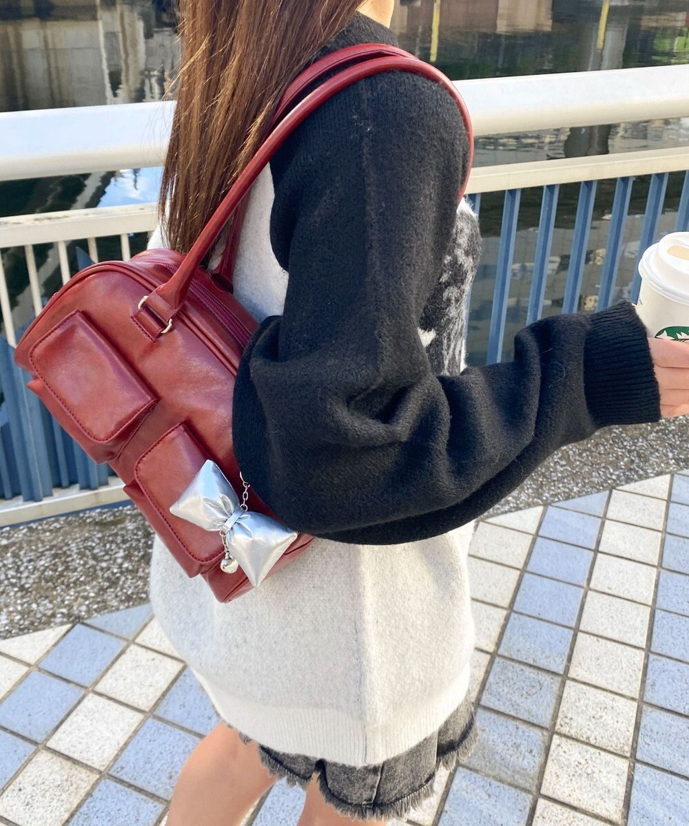 WEGO チャーム付きボストンバッグ 