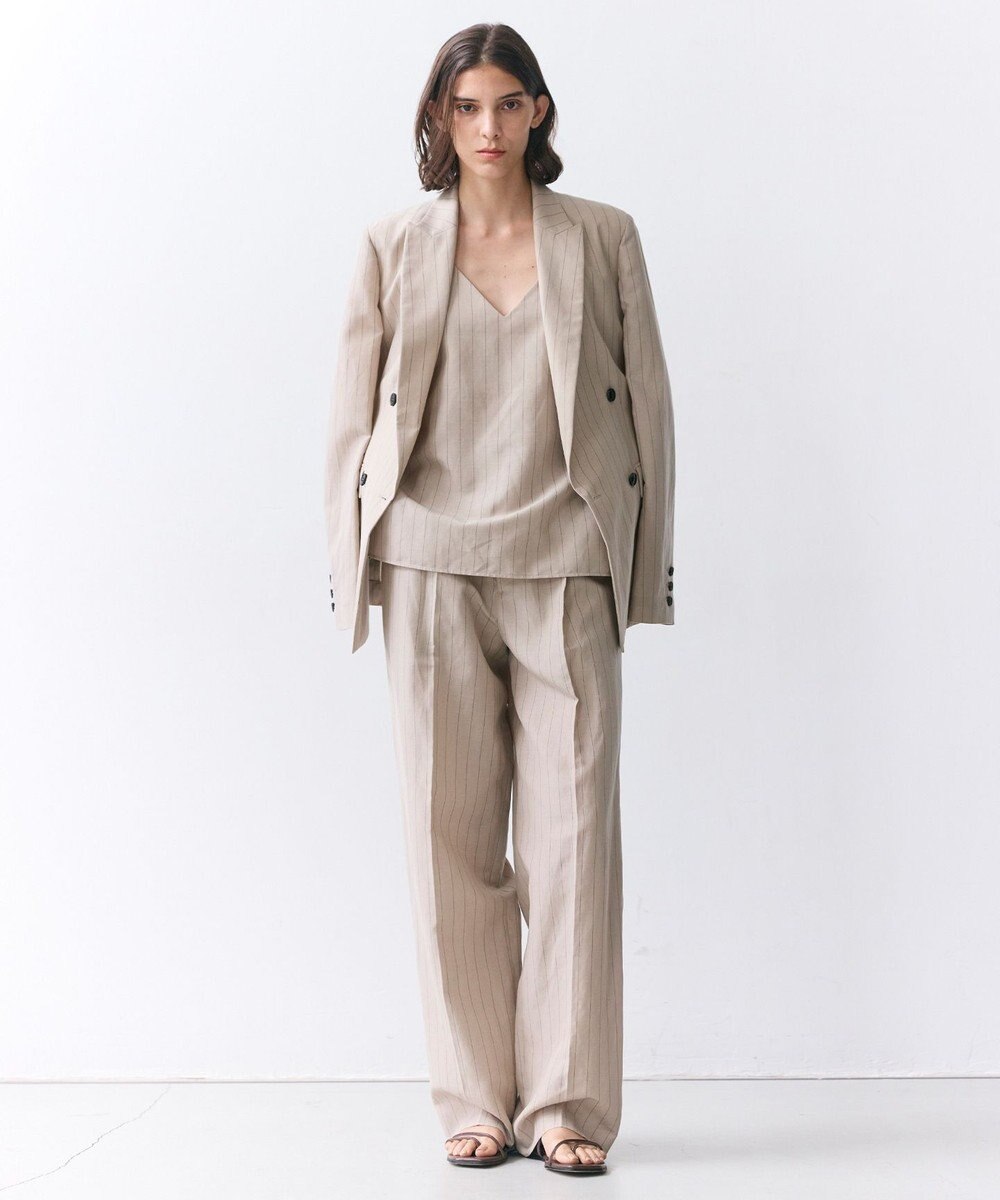 BEIGE， ERYTH / リネンストライプ キャミソール 