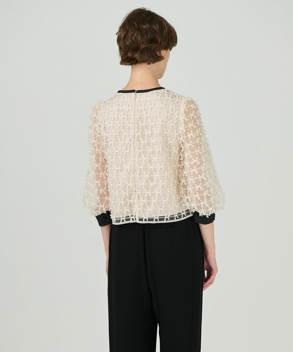 GRACE CONTINENTAL チュールリボン刺繍トップ 